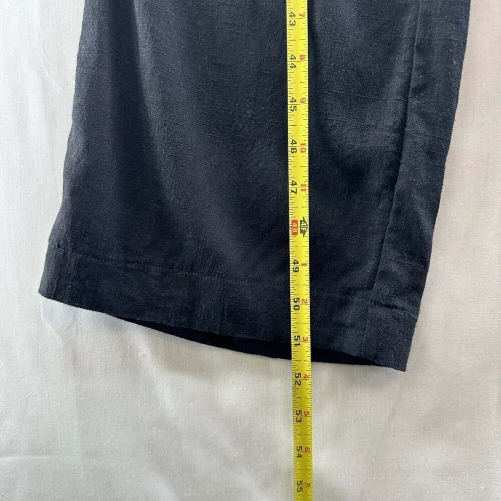 Skylar + Madison Jumpsuit S Linen Cotton Faux Button Front Halter Cropped Black - Picture 11 of 11